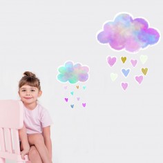 VINILO NUBES Y CORAZONES