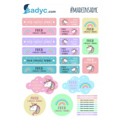 Pegatinas multiusos unicornio