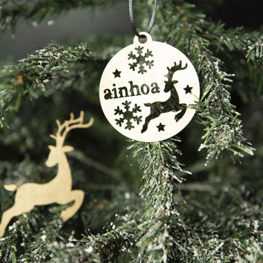 Bola de Navidad con Reno Personalizado Bola de Navidad con Reno Personalizado