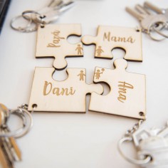 4 Llavero de madera Familia...